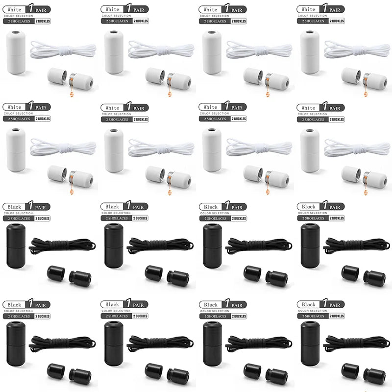 أربطة أحذية مرنة بدون رباط، أربطة أحذية نصف دائرية للأطفال والكبار، أربطة أحذية سريعة الارتداء، أربطة قفل معدنية، أربطة أحذية