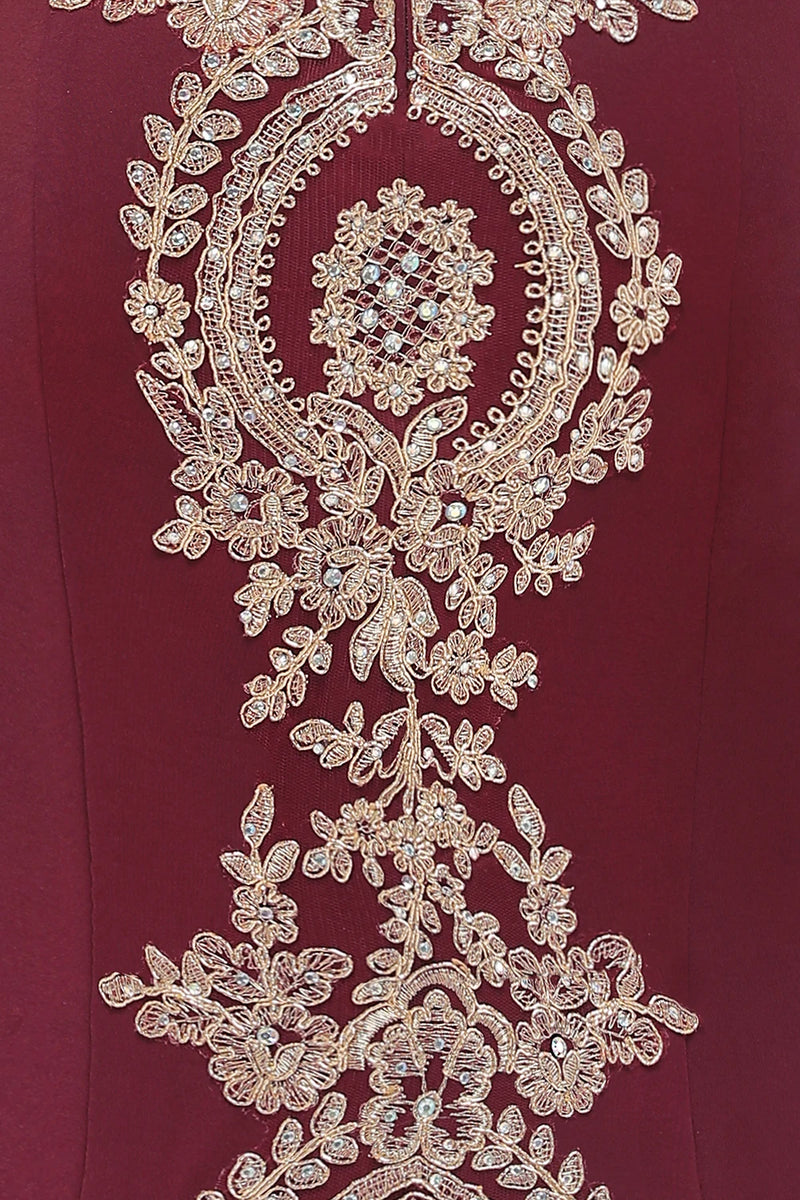 فساتين وصيفات العروس مثيرة مزينة بالذهب اللامع للنساء بدون أكتاف حورية البحر طويلة على شكل حرف A لحفلات الزفاف والضيوف