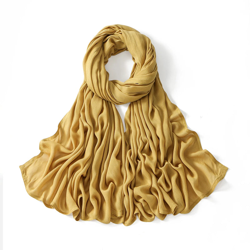 شالات حجاب إسلامية من القطن الرايون للنساء، وشاح سادة، مقاس كبير، حجاب إسلامي، عمامة، عصابة رأس 190*85 سم