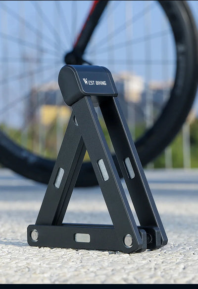 قفل دراجة محمول قابل للطي من ويست بايكينج، قفل أمان متين مضاد للسرقة، قفل دراجة كهربائية، ملحقات دراجات الطرق الجبلية