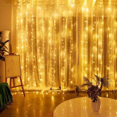 3/4/6m Curtain LED String Lights Garland USB Festoon Remote Control Fairy Garland Lights Christmas Decoration for Bedroom Home