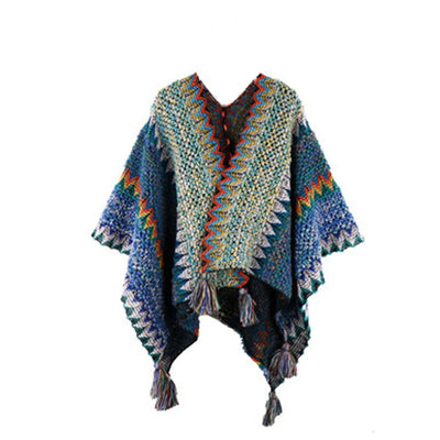 Winter Poncho Coat Women Outfits Casual Chaqueta Mujer Loose Sweater Clothing Vintage Pull Femme Knitted Cardigan Woman Jackets