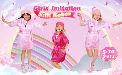 40 قطعة من لوازم حفلات السبا للفتيات، 10 رداء أميرة لحفلات أعياد الميلاد، 10 حقائب حمل، 10 عصابات رأس، 10 أقنعة سبا لأعياد الميلاد