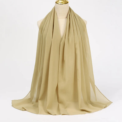 Muslim Chiffon Hijab Scarf Women Long Solid Color Head Wrap For Women Hijabs Scarves Ladies Muslim Veil Jersey Hijabs