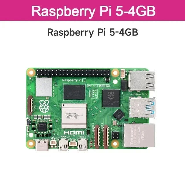 لوحة تطوير Raspberry Pi 5 بسعة 4 جيجابايت و8 جيجابايت من ذاكرة الوصول العشوائي ومجموعة اختيارية لجهاز كمبيوتر Raspberry Pi 5