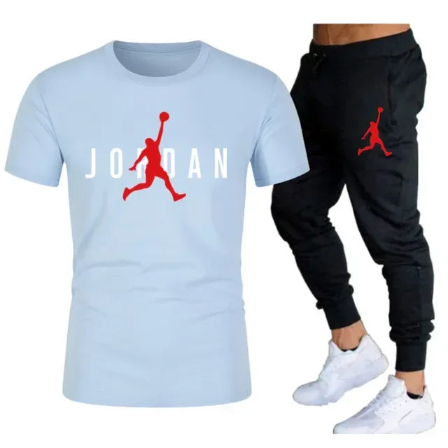 مجموعة ملابس رياضية رجالية صيفية الأكثر مبيعًا في عام 2025، مكونة من تي شيرت وبنطلون وبنطلون رياضي كاجوال للياقة البدنية وقميص وبنطلون رياضي وأزياء الهيب هوب - مجموعات رجالية -