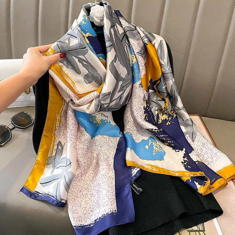 وشاح ربيعي نسائي بتصميم فاخر مصنوع من مادة البوليستر وشاح ناعم شال ناعم للشاطئ