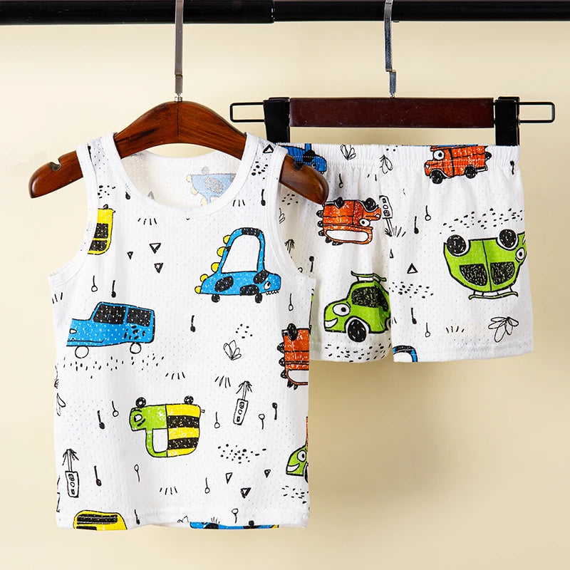 طقم بيجامات برسومات حيوانات قوس قزح، ملابس نوم للأطفال، ملابس منزلية، بيجامات للبنات، ملابس أطفال صغار، بيجامات برسومات ديناصورات