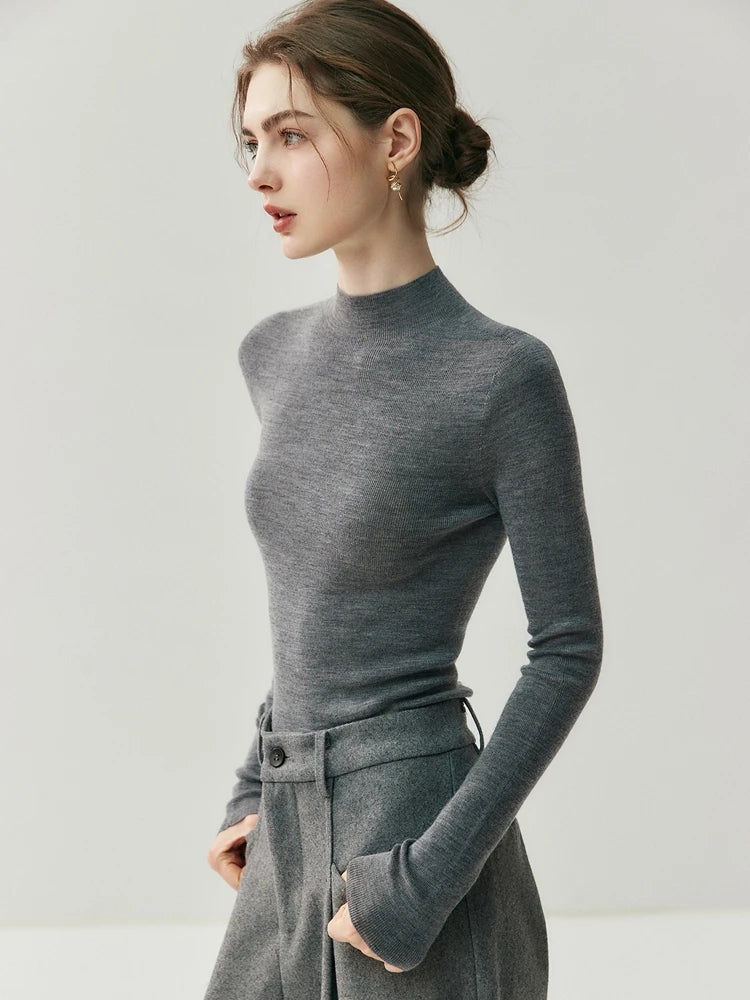 سترة نسائية من CHICUU مصنوعة من الصوف بنسبة 100% وقابلة للغسل في الغسالة، بلوفر برقبة دائرية، مصنوعة من 18 خيطًا من الكشمير الصوفي، مناسبة لفصل الخريف والشتاء