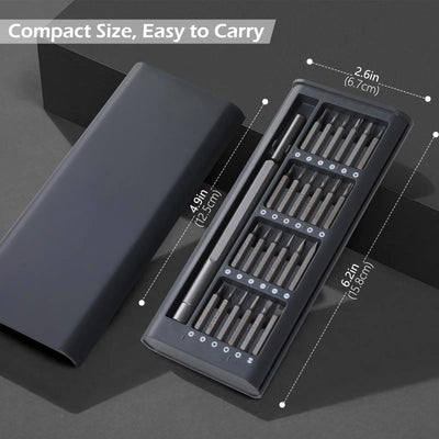 مجموعة مفكات براغي دقيقة 25 في 1، فيليبس توركس، رأس مسطح سداسي، رأس مفك براغي مغناطيسي لأجهزة iPhone وPC وساعة وكاميرا ونظارات
