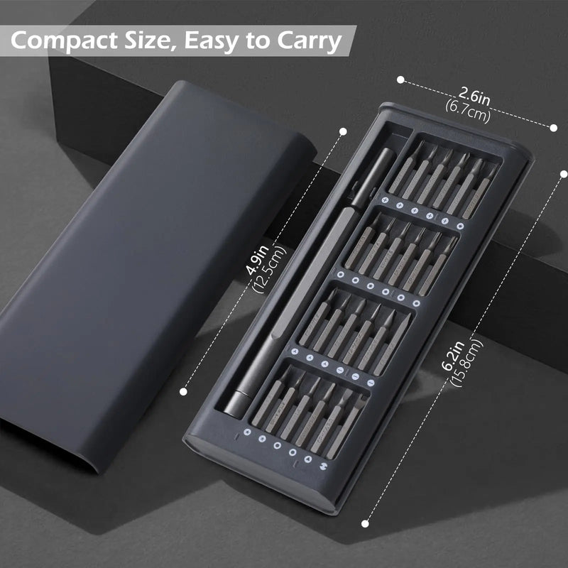 مجموعة مفكات براغي دقيقة 25 في 1، فيليبس توركس، رأس مسطح سداسي، رأس مفك براغي مغناطيسي لأجهزة iPhone وPC وساعة وكاميرا ونظارات