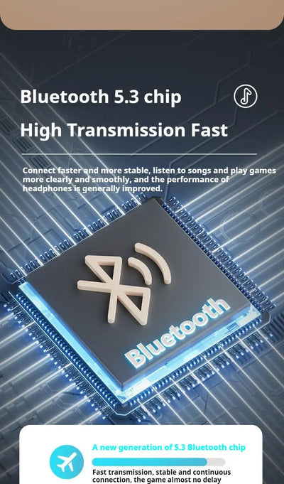 #سماعات رأس لاسلكية بتقنية البلوتوث 5.3 فوق الأذن، سماعات رأس ستيريو عالية الدقة، سماعة رأس رياضية حقيقية للألعاب، مشغل موسيقى TF/AUX مع ميكروفون عالي الدقة، هدايا