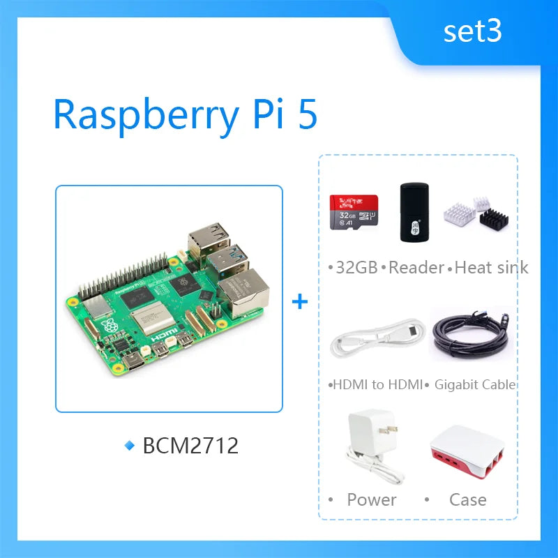 لوحة Raspberry Pi 5 Cortex-A76 Linux 4GB 8GB Arm Board Python Programlama PCIe Gigabit Ethernet USB3.0