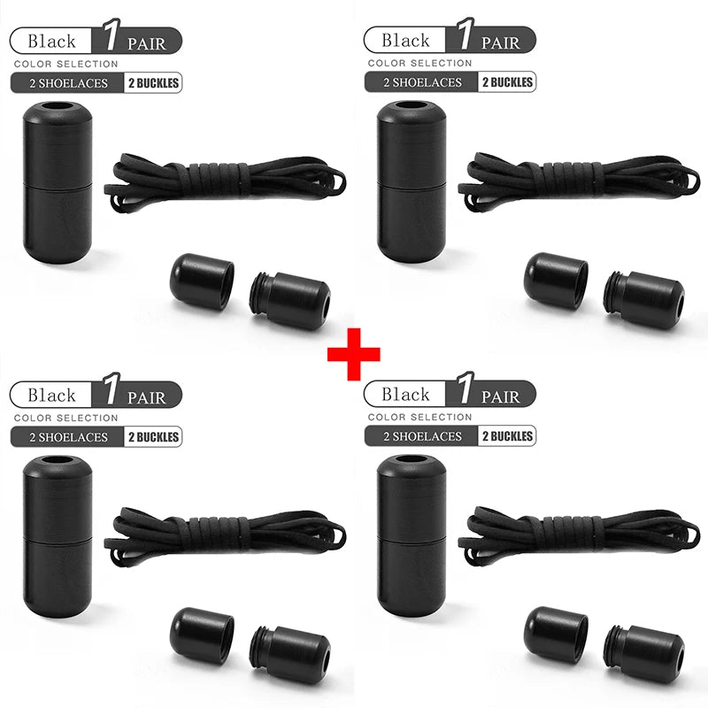 أربطة أحذية مرنة بدون رباط، أربطة أحذية نصف دائرية للأطفال والكبار، أربطة أحذية سريعة الارتداء، أربطة قفل معدنية، أربطة أحذية