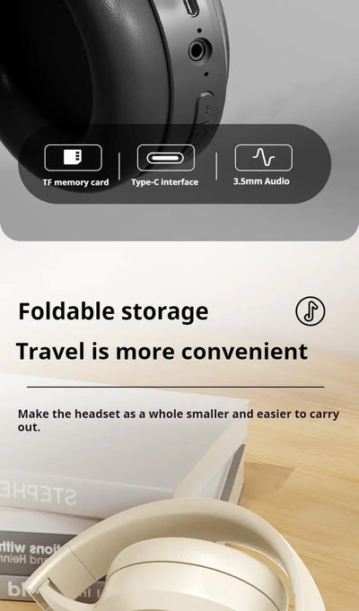 #سماعات رأس لاسلكية بتقنية البلوتوث 5.3 فوق الأذن، سماعات رأس ستيريو عالية الدقة، سماعة رأس رياضية حقيقية للألعاب، مشغل موسيقى TF/AUX مع ميكروفون عالي الدقة، هدايا