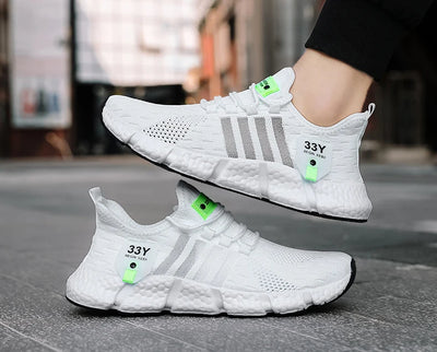حذاء رجالي شبكي قابل للتنفس، حذاء مسطح عصري خفيف الوزن للمشي، مقاس كبير، حذاء تنس رجالي، حذاء جري ولياقة بدنية خارجي 2024