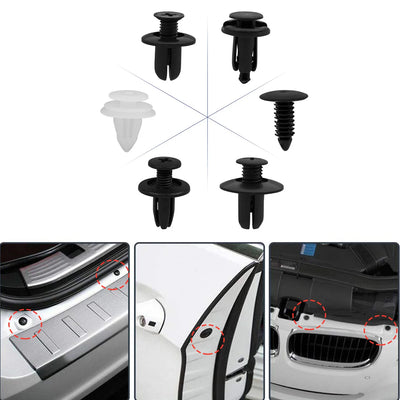 مشبك تثبيت تلقائي لهيكل السيارة المختلط ودبوس تثبيت الدفع ودبوس البرشام ودبوس المصد ولوحة زخرفة الباب ومجموعة مثبتات السيارة في صندوق أو كيس للتعبئة
