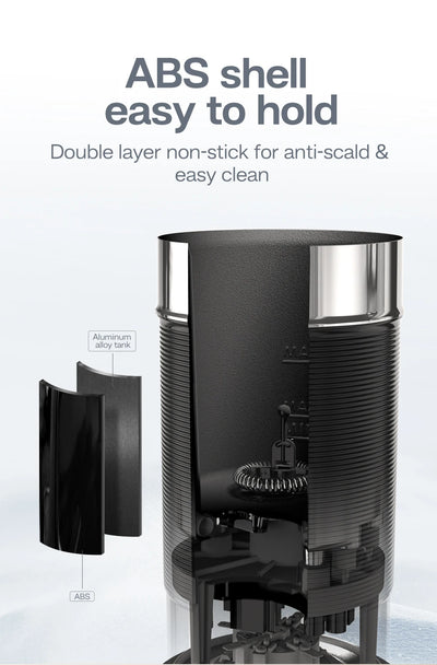 جهاز خفق الحليب الكهربائي HiBREW، جهاز خفق الرغوة، خلاط الشوكولاتة، لاتيه بارد/ساخن، كابتشينو، جهاز تسخين الحليب الأوتوماتيكي بالكامل، Cool M1A