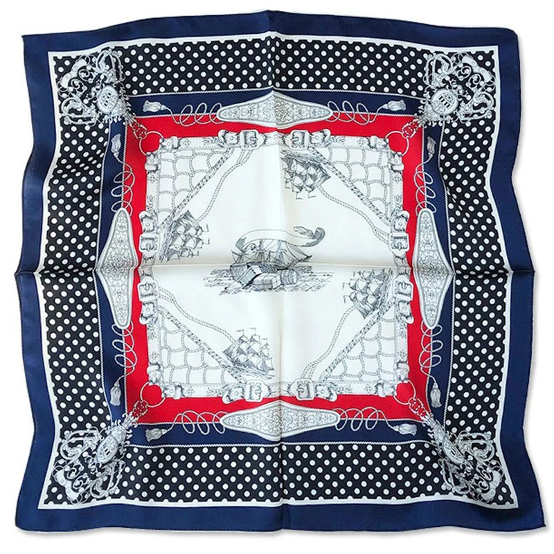 وشاح مربع نسائي من حرير التوت الخالص 100% مطبوع عليه رباط رأس ووشاح فاخر لزينة الشعر النسائية وأوشحة باندانا نسائية 53 سم