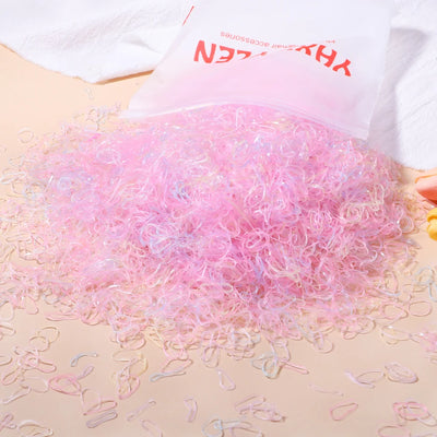 500/1000/2000 قطعة من أربطة الشعر المطاطية الملونة للاستخدام مرة واحدة للفتيات، وربطات الشعر للأطفال، وربطات ذيل الحصان، وإكسسوارات شعر الأطفال