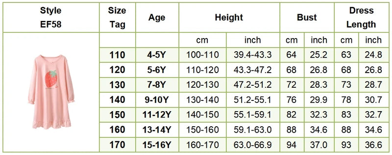 ملابس نوم عصرية مريحة وناعمة من القطن للفتيات بأكمام طويلة قمصان نوم أميرات للأطفال مريحة للأطفال