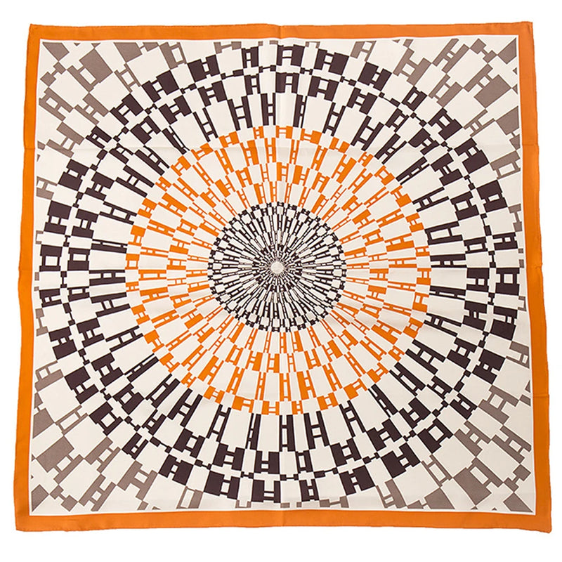 وشاح مربع نسائي من حرير التوت الخالص 100% مطبوع عليه رباط رأس ووشاح فاخر لزينة الشعر النسائية وأوشحة باندانا نسائية 53 سم