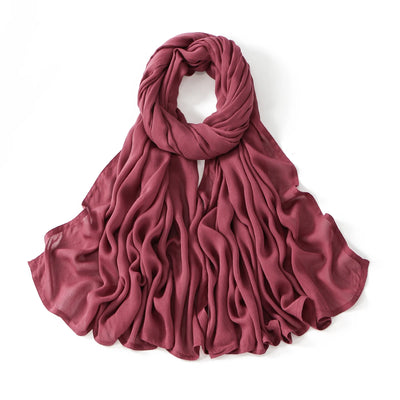 شالات حجاب إسلامية من القطن الرايون للنساء، وشاح سادة، مقاس كبير، حجاب إسلامي، عمامة، عصابة رأس 190*85 سم