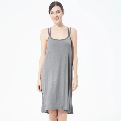 تنورة نسائية كاجوال أنيقة مثيرة مفتوحة الظهر كبيرة الحجم ذات قاعدة خلفية جميلة تنورة منزلية فضفاضة متقاطعة بأكمام طويلة