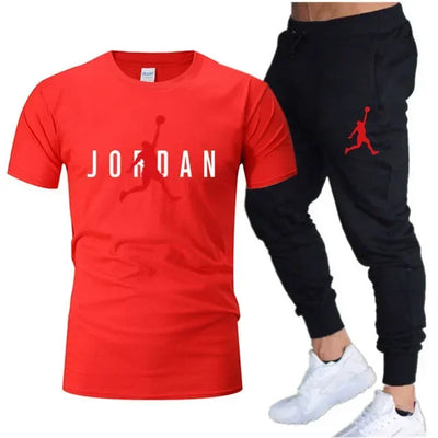 مجموعة ملابس رياضية رجالية صيفية الأكثر مبيعًا في عام 2025، مكونة من تي شيرت وبنطلون وبنطلون رياضي كاجوال للياقة البدنية وقميص وبنطلون رياضي وأزياء الهيب هوب - مجموعات رجالية -