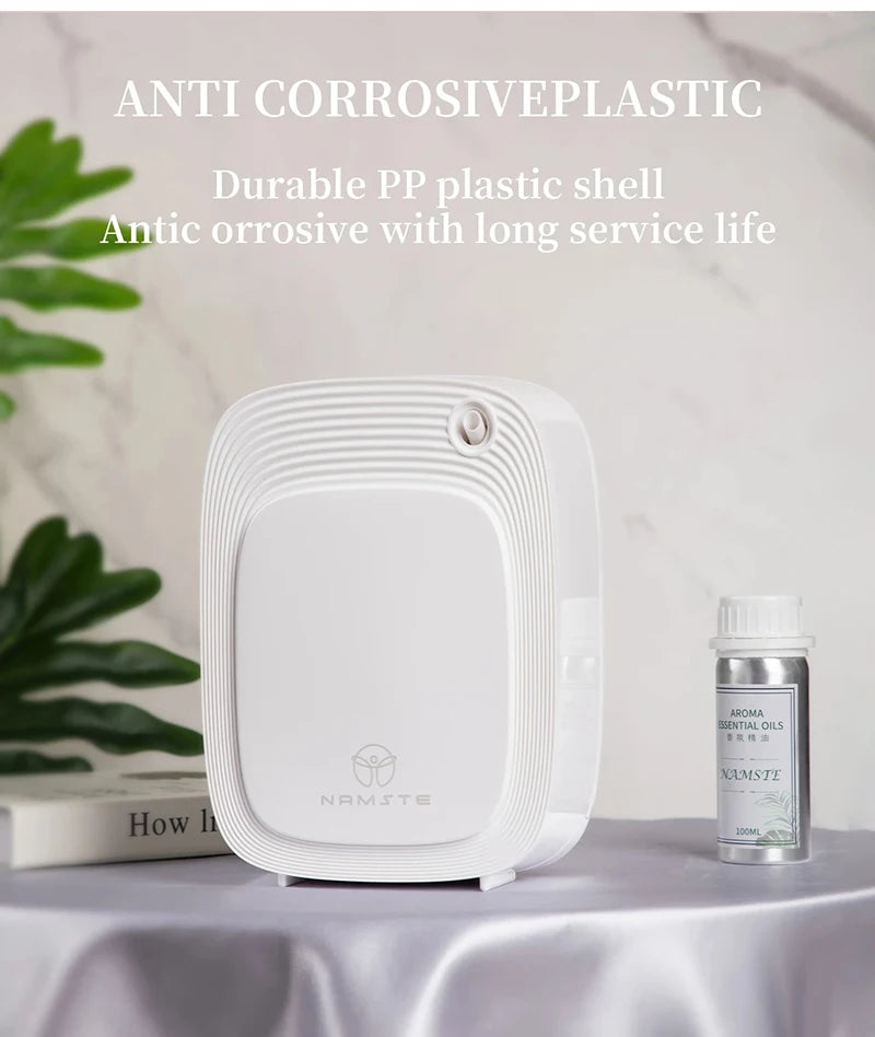 NAMSTE 1000m³ موزع كهربائي للزيوت العطرية، جهاز معطر جو أوتوماتيكي للمنزل، أبيض/أسود