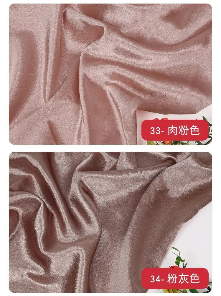 قماش ساتان كريستالي لامع سميك وثقيل بالمتر للملابس والفساتين وديكورات هانفو وقماش الخياطة اليدوي بلون أزرق سادة ومضاد للتجاعيد