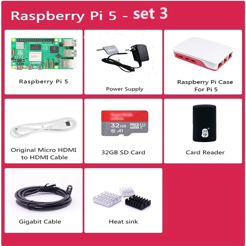 لوحة Raspberry Pi 5 Cortex-A76 Linux 4GB 8GB Arm Board Python Programlama PCIe Gigabit Ethernet USB3.0