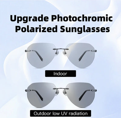 نظارات شمسية جديدة من كابوني للرجال، مستقطبة، عدسات فوتوكرومية سوداء، خفيفة الوزن للغاية، بدون إطار، نظارات قيادة BS22003