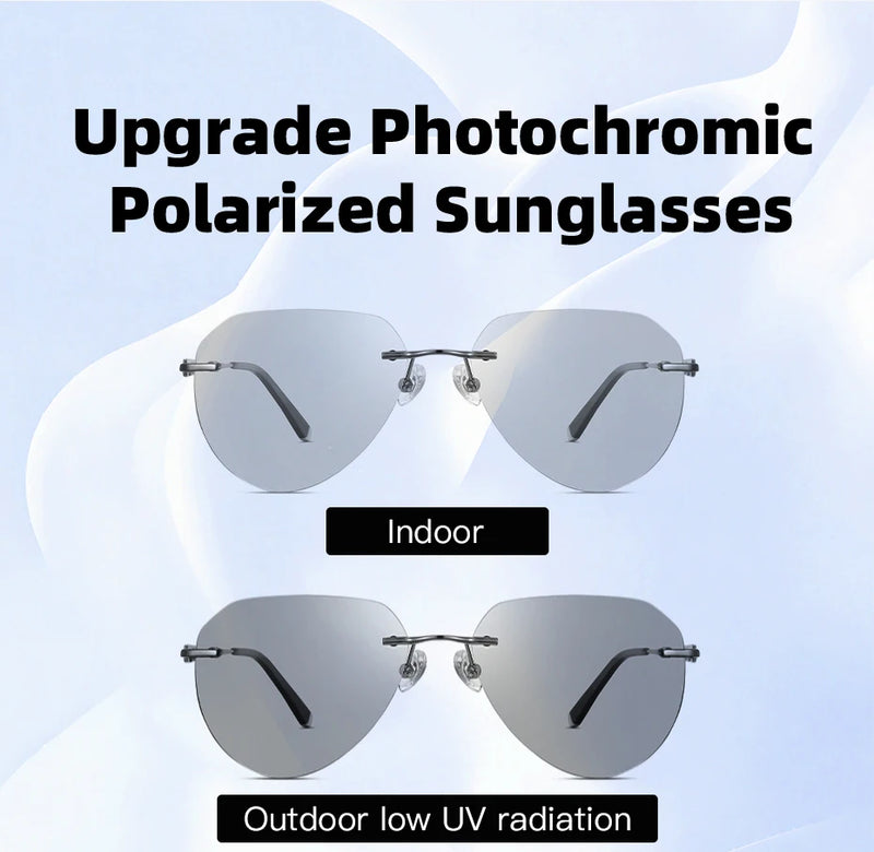 نظارات شمسية جديدة من كابوني للرجال، مستقطبة، عدسات فوتوكرومية سوداء، خفيفة الوزن للغاية، بدون إطار، نظارات قيادة BS22003