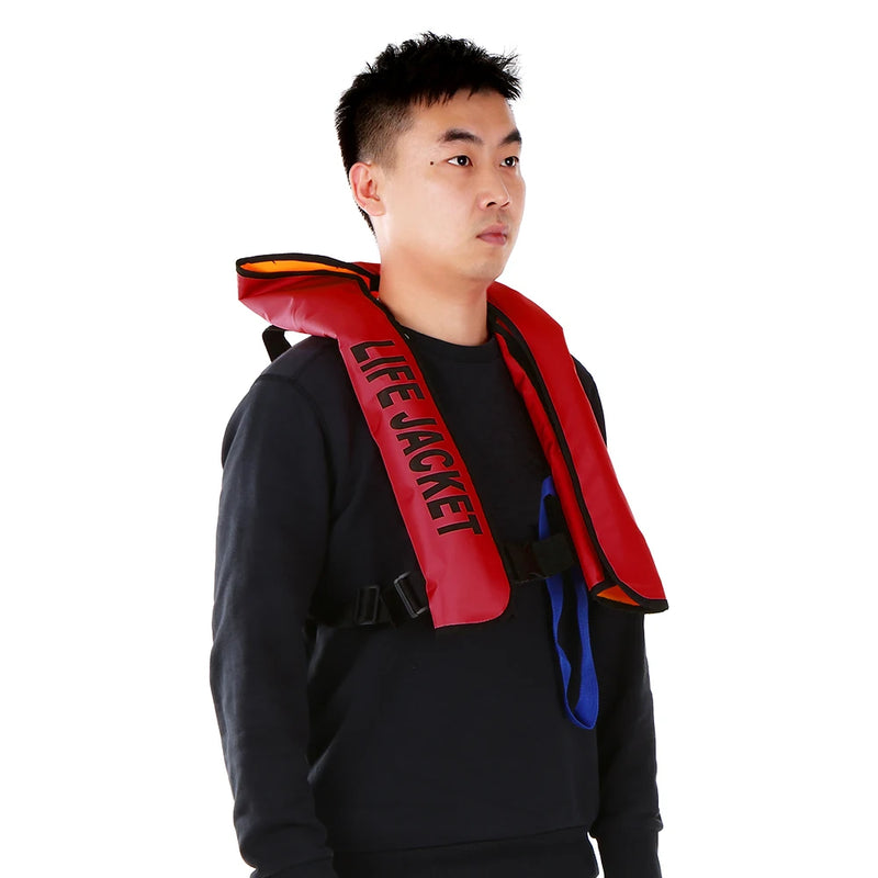 سترة نجاة يدوية قابلة للنفخ سترة نجاة للبالغين للرياضات المائية والسباحة وصيد الأسماك وسترة البقاء على قيد الحياة