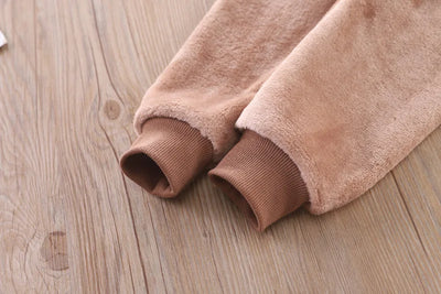 طقم بيجامات للأولاد والبنات لفصل الخريف والشتاء من قطعتين، مصنوع من الفلانيل السميك، للأطفال الصغار، دافئ، برسومات كرتونية على شكل أرنب، ملابس نوم منزلية للأطفال من عمر 0 ​​إلى 6 سنوات