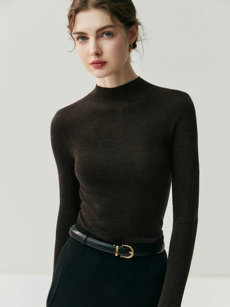 سترة نسائية من CHICUU مصنوعة من الصوف بنسبة 100% وقابلة للغسل في الغسالة، بلوفر برقبة دائرية، مصنوعة من 18 خيطًا من الكشمير الصوفي، مناسبة لفصل الخريف والشتاء