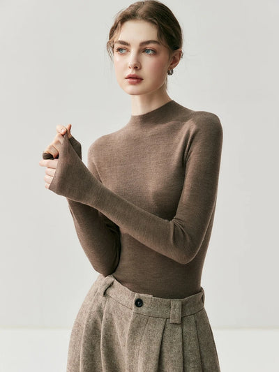 سترة نسائية من CHICUU مصنوعة من الصوف بنسبة 100% وقابلة للغسل في الغسالة، بلوفر برقبة دائرية، مصنوعة من 18 خيطًا من الكشمير الصوفي، مناسبة لفصل الخريف والشتاء