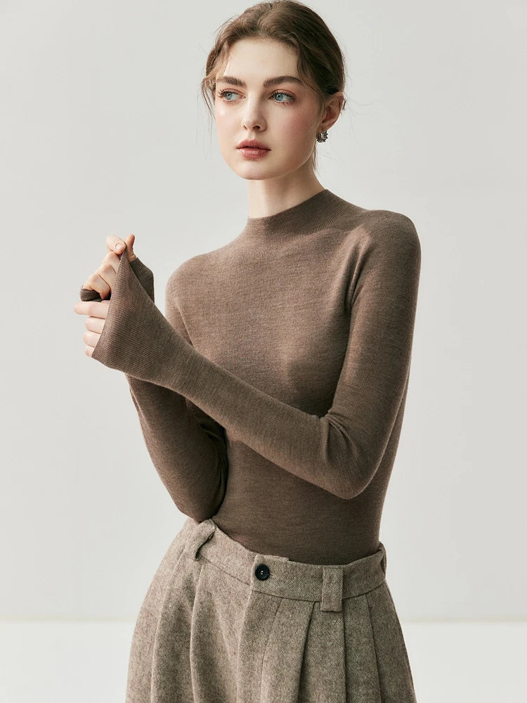 سترة نسائية من CHICUU مصنوعة من الصوف بنسبة 100% وقابلة للغسل في الغسالة، بلوفر برقبة دائرية، مصنوعة من 18 خيطًا من الكشمير الصوفي، مناسبة لفصل الخريف والشتاء