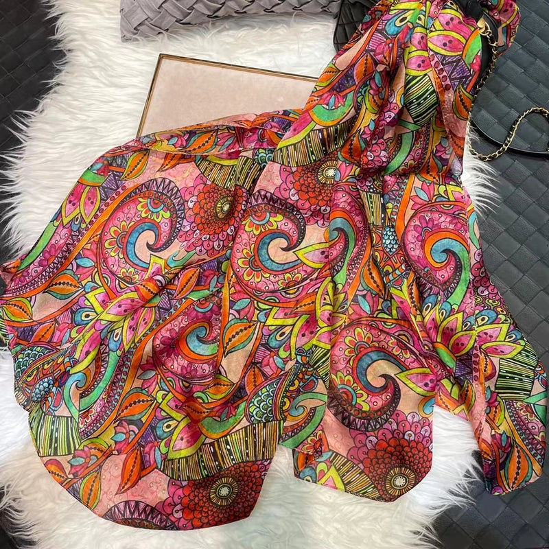 وشاح نسائي شتوي موضة 2016، عرض ساخن، أوشحة حرير التوت، شال حريري طويل للنساء، أزرق وقهوة، 180*110 سم