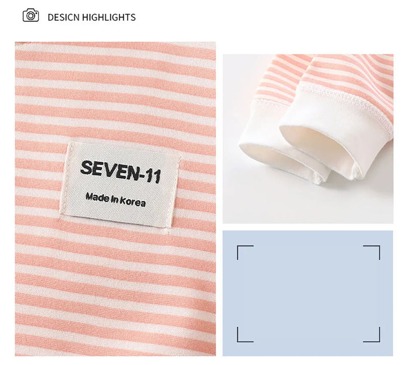 مجموعة ملابس دافئة للأطفال مبطنة بالصوف للأطفال الأولاد والبنات ملابس داخلية مخططة مجموعة ملابس نوم مثالية للمنزل بيجامات الخريف والشتاء