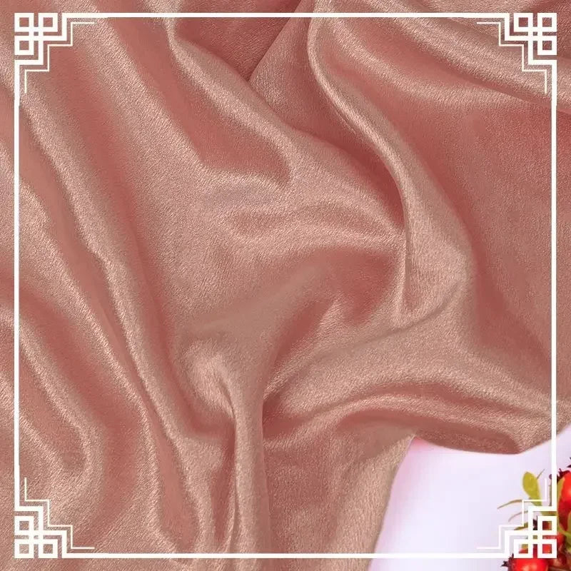 قماش ساتان كريستالي لامع سميك وثقيل بالمتر للملابس والفساتين وديكورات هانفو وقماش الخياطة اليدوي بلون أزرق سادة ومضاد للتجاعيد