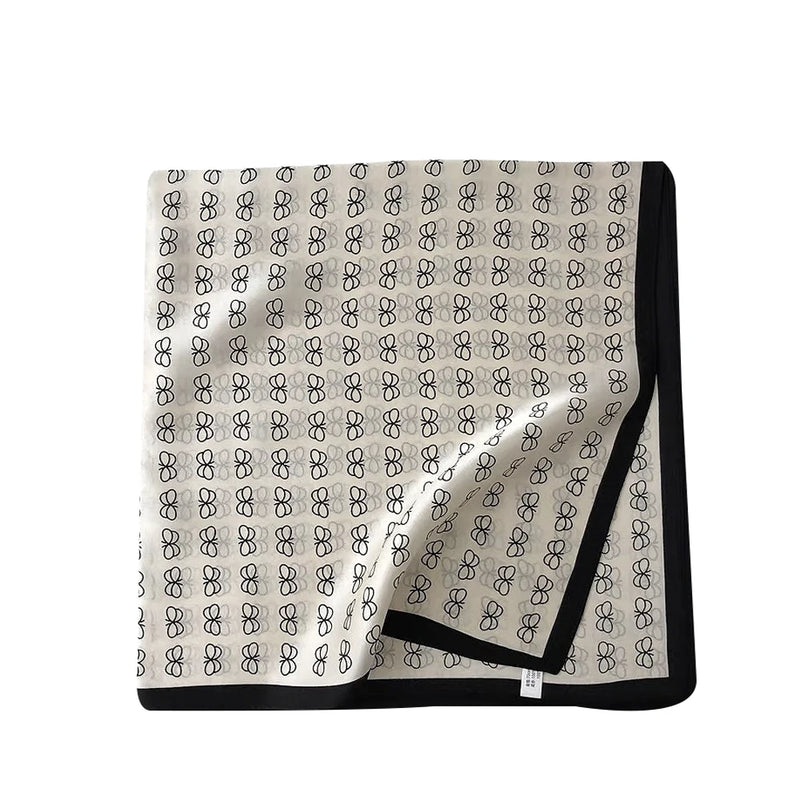 وشاح مربع نسائي من حرير التوت الخالص 100% مطبوع عليه رباط رأس ووشاح فاخر لزينة الشعر النسائية وأوشحة باندانا نسائية 53 سم