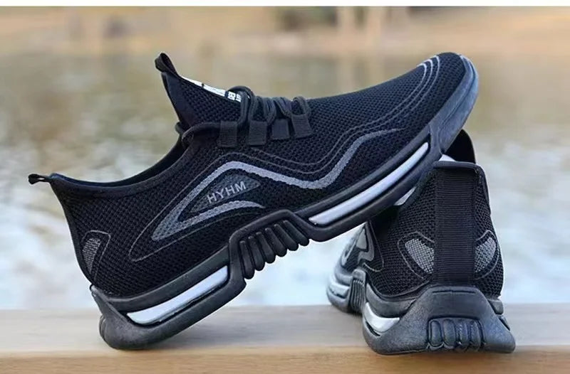 أحذية الجري الترفيهية الجديدة الصيفية للرجال أحذية رياضية عصرية قابلة للتنفس بنعل ناعم أحذية شبكية مقاومة أحذية رياضية متعددة الاستخدامات للرجال