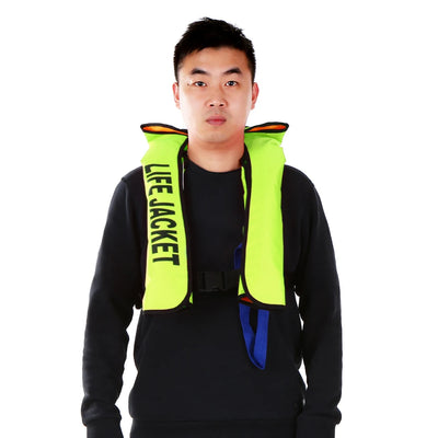 سترة نجاة يدوية قابلة للنفخ سترة نجاة للبالغين للرياضات المائية والسباحة وصيد الأسماك وسترة البقاء على قيد الحياة