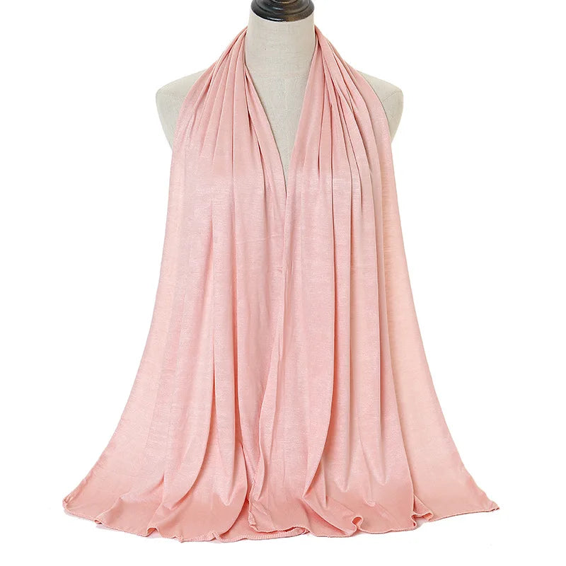 وشاح حجاب من القطن المودال جيرسي، شال إسلامي طويل، سادة وناعم، ربطة عمامة، أغطية رأس للنساء، عصابة رأس أفريقية 170×60 سم