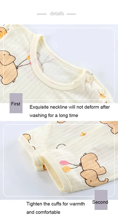 طقم بيجامات أطفال قطني ناعم قابل للتنفس، طقم ملابس نوم منزلية بأكمام طويلة برسومات كرتونية لطيفة للأطفال من عمر 0 ​​إلى 5 سنوات