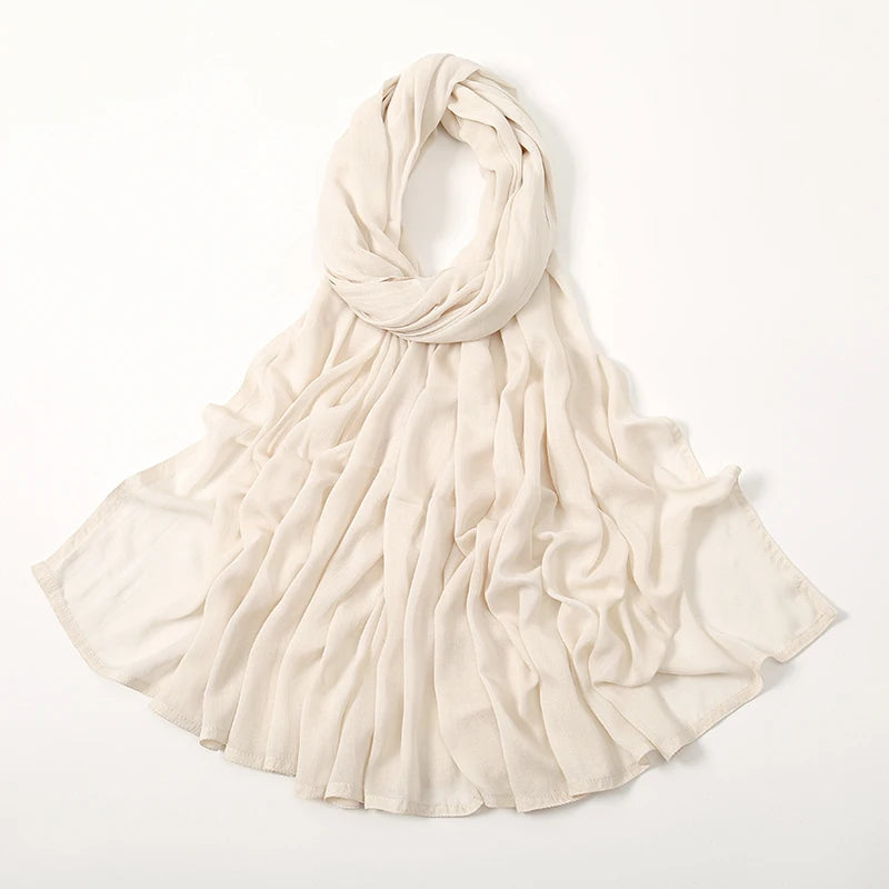 شالات حجاب إسلامية من القطن الرايون للنساء، وشاح سادة، مقاس كبير، حجاب إسلامي، عمامة، عصابة رأس 190*85 سم