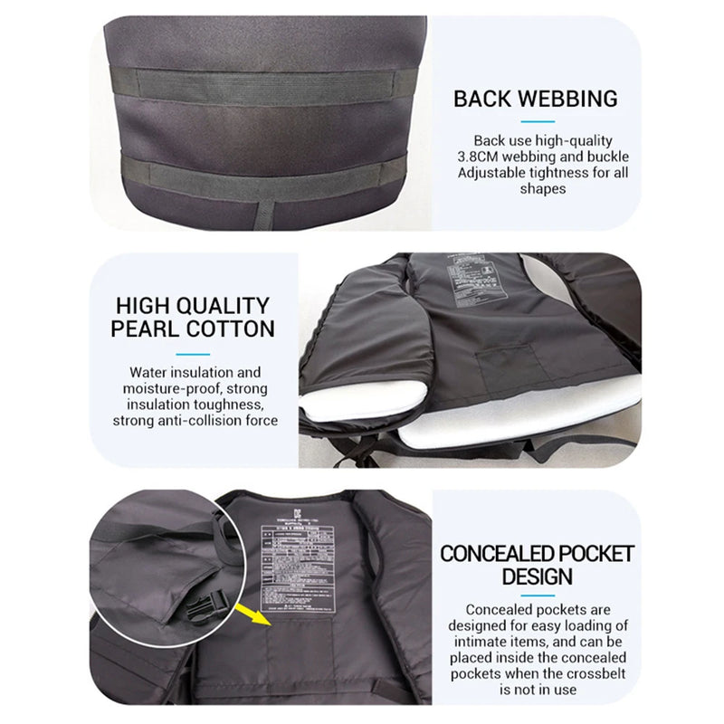 سترة نجاة من النيوبرين للبالغين والأطفال، سترة طفو جديدة للرياضات المائية، سترة نجاة للسباحة والقوارب والتزلج والقيادة والانجراف