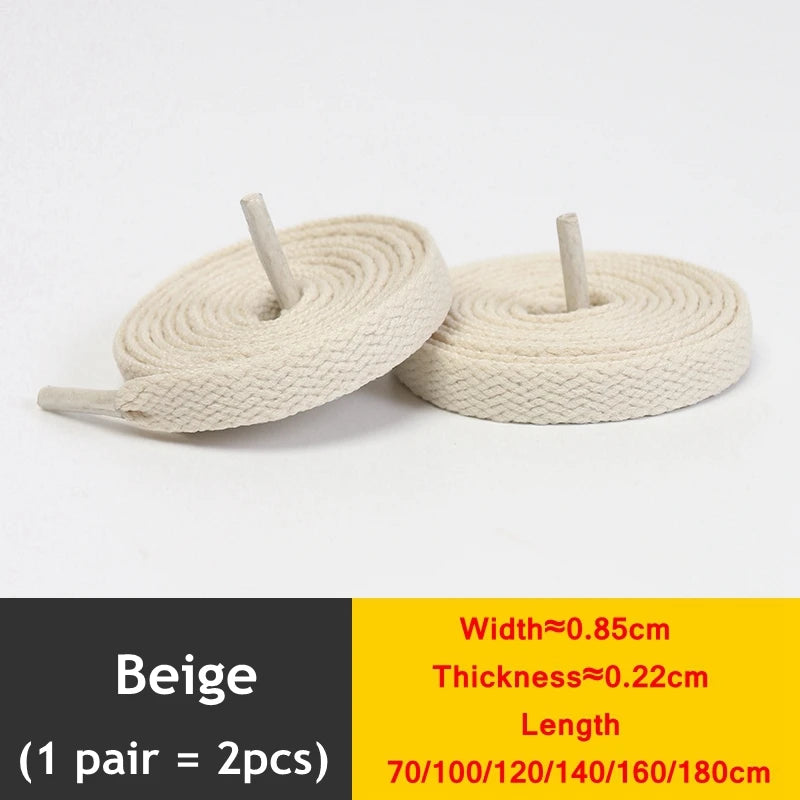 1 Pair / AF1 Shoelaces Flat Thicken Weave Craft Off Black White Shoe Laces High-top Sneaker Shoelace Accessories 25 Colors